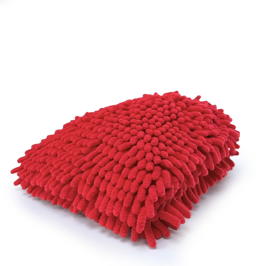 LUVA DE LAVAGEM VERMELHA COM TENTÁCULOS - 26X22CM