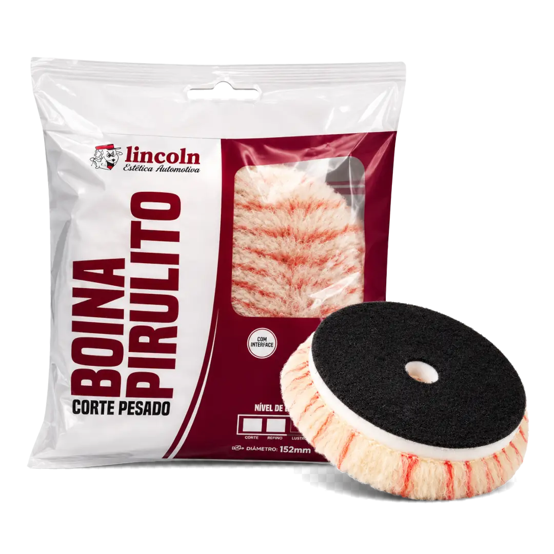 Boina para polimento de Lã Pirulito com interface CORTE PESADO 6"